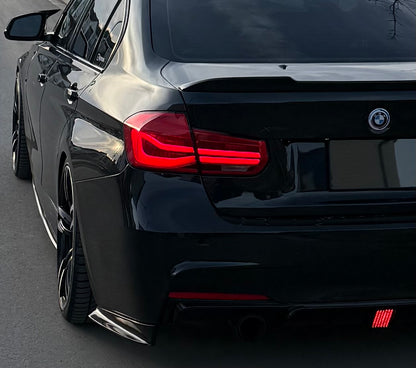 BMW F30 Rear Bumper Canard Splitter (Gloss Black)